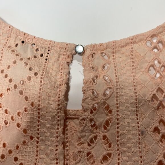 Ella Moss Pink Brianne Eyelet Xxl Peach‎ Short Sleeve Ruffle Blouse S Coquette - Picture 6 of 11